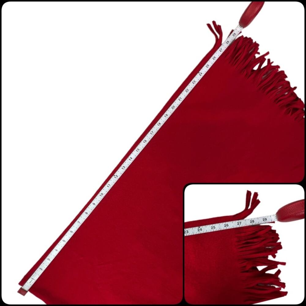Ronni Nicole Kidz Classic Red Fringe Scarf L59" W16.5" Fringe 3" Unisex - Picture 9 of 11